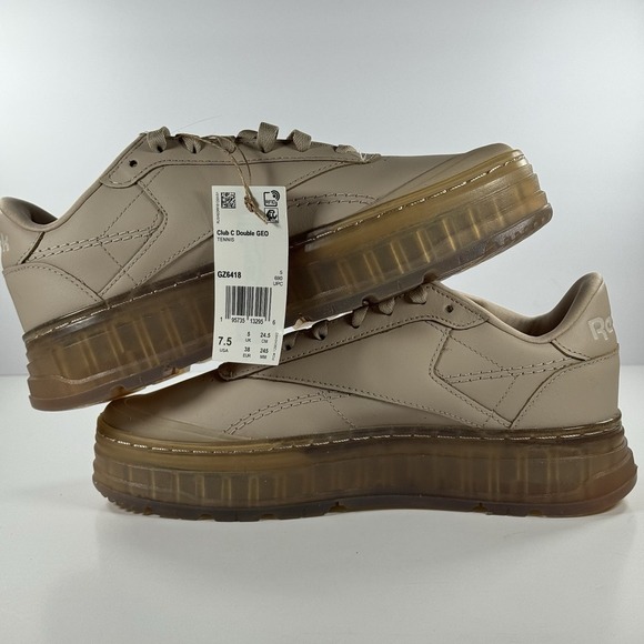 REEBOK Club C Double Geo Flooded Ice Modern Beige Shoes SGZ6418 Women's Size 7.5 - Picture 8 of 10